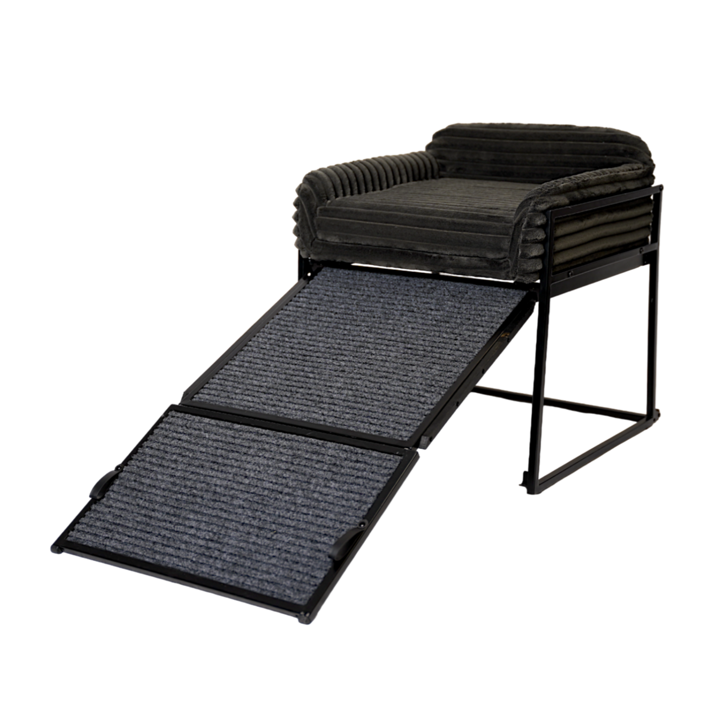 Pet Office Chair: Black Faux Fur