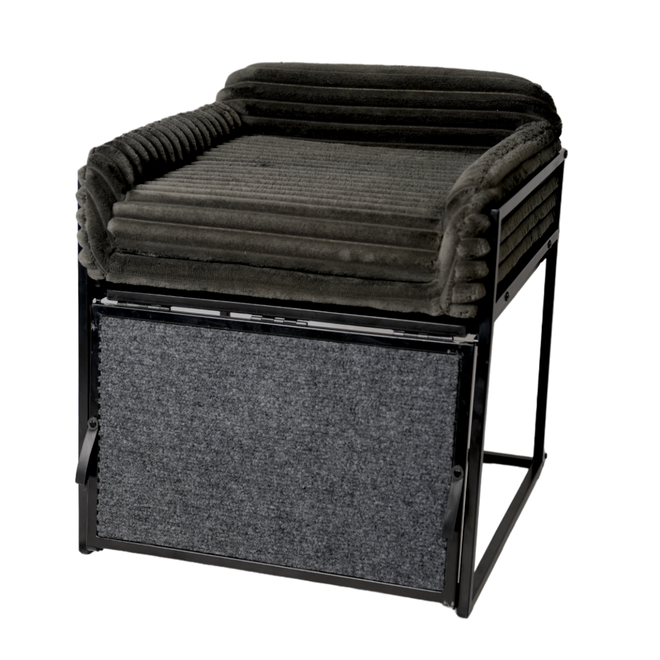 Pet Office Chair: Black Faux Fur