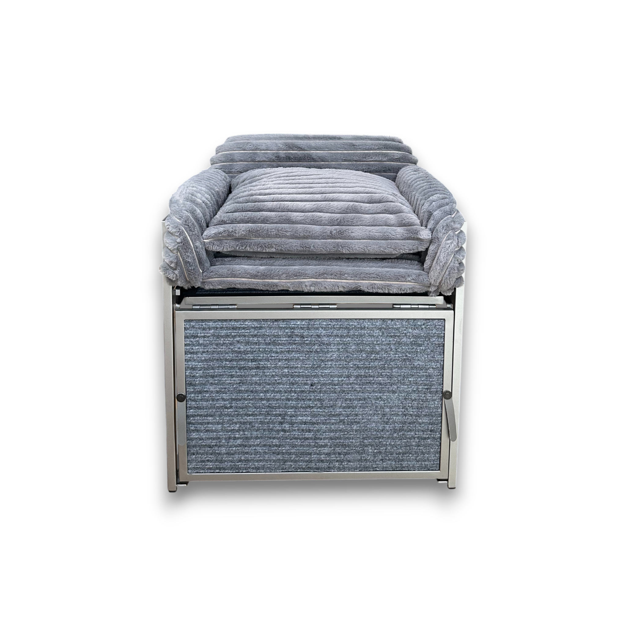 SeatMate™ Pet Office Chair: Grey Faux Fur