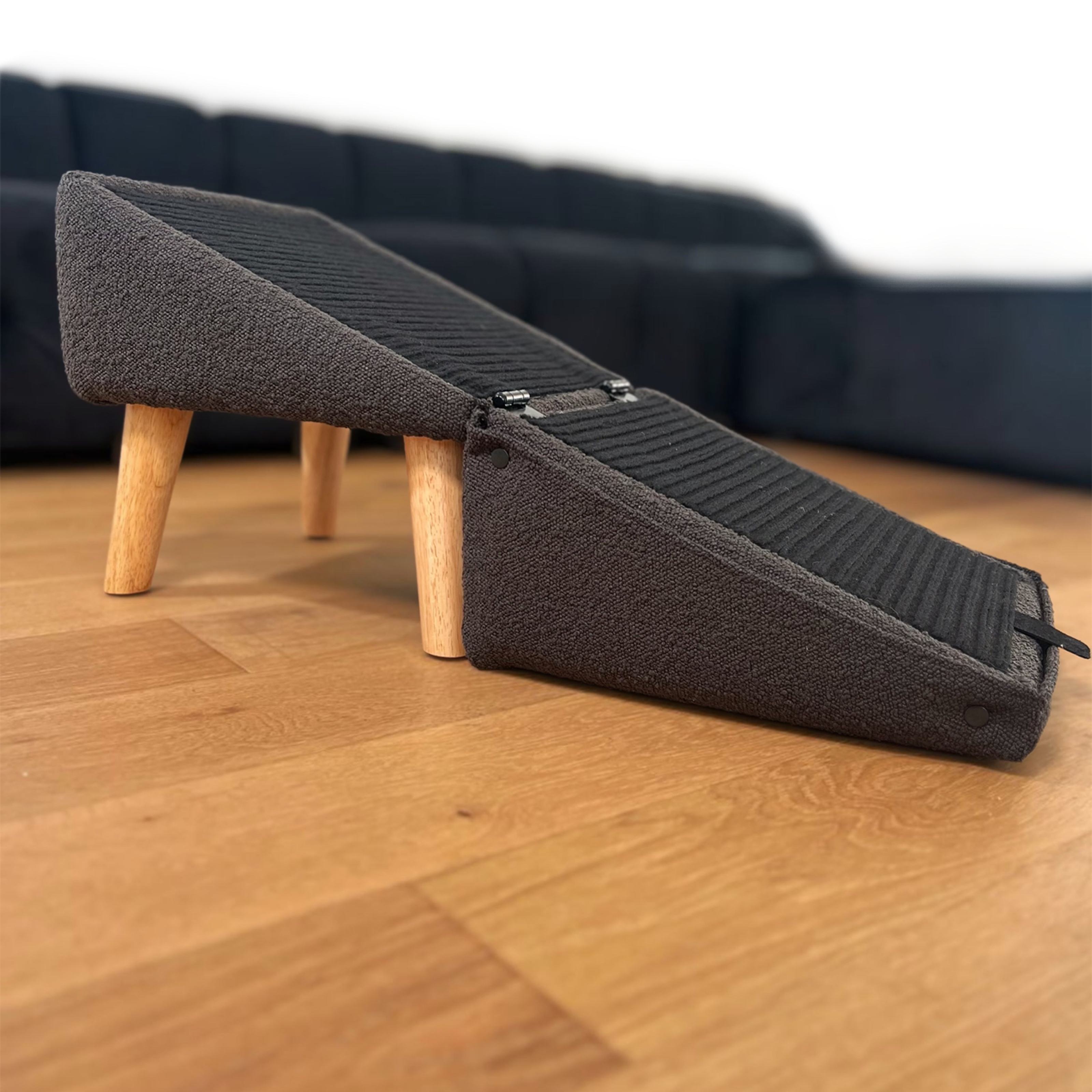 SeatMate™ Split Ottoman – Black Bouclé