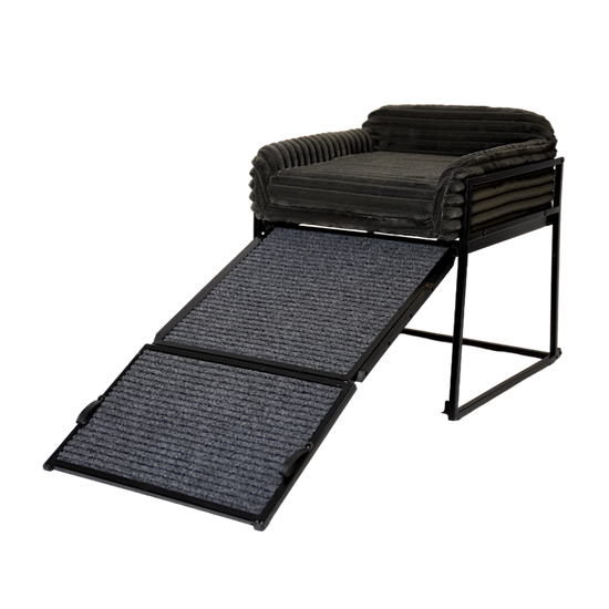 Pet Office Chair: Black Faux Fur