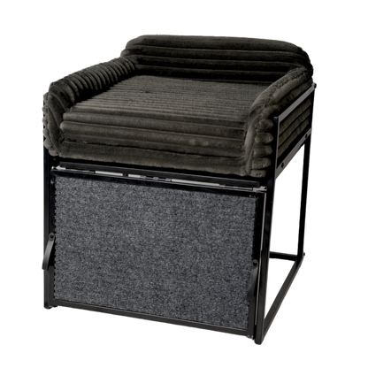 SeatMate™ Pet Office Chair: Black Faux Fur