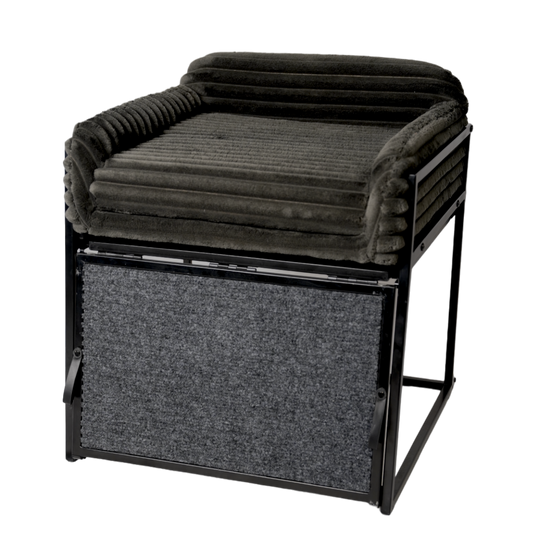 Pet Office Chair: Black Faux Fur