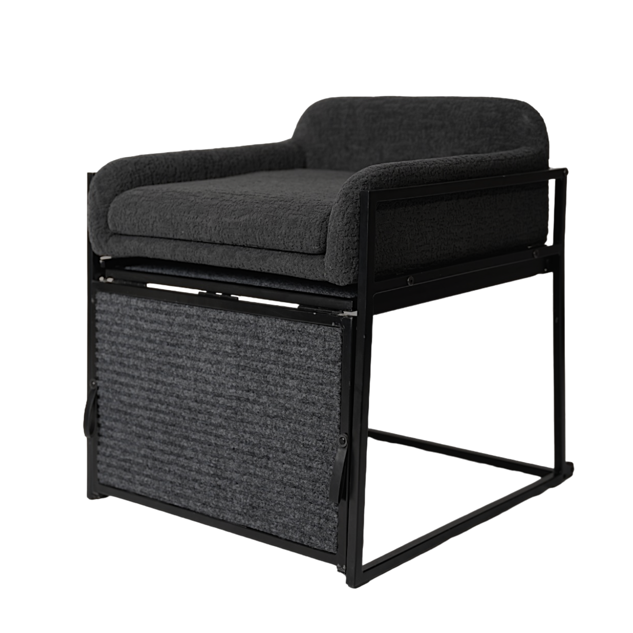 SeatMate™ Pet Office Chair: Black Boucle