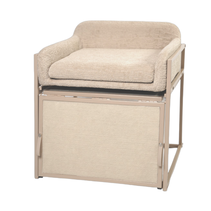 SeatMate™ Pet Office Chair: Cream Boucle