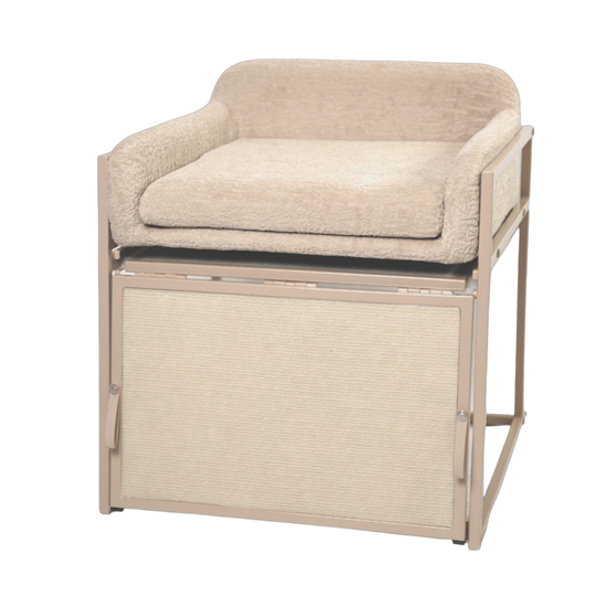 Pet Office Chair: Cream Boucle