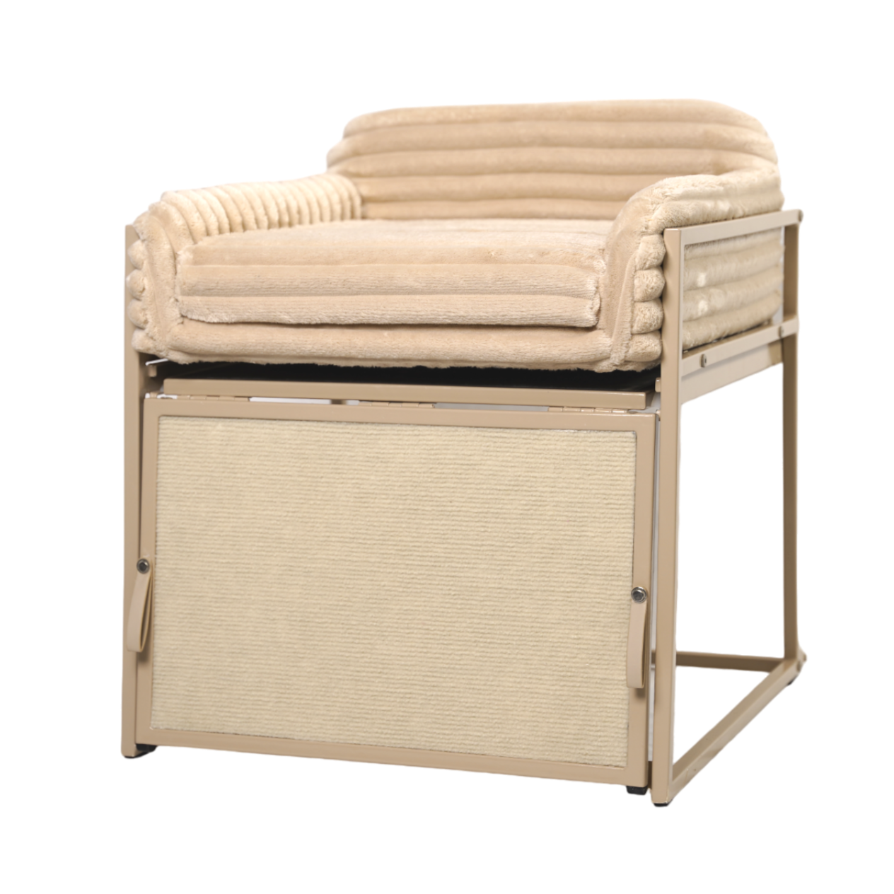 Pet Office Chair: Cream Faux Fur