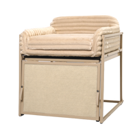Pet Office Chair: Cream Faux Fur