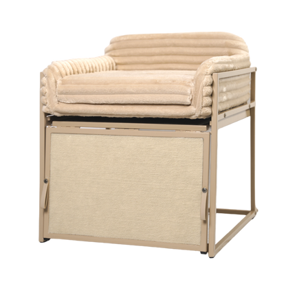 SeatMate™ Pet Office Chair: Cream Faux Fur