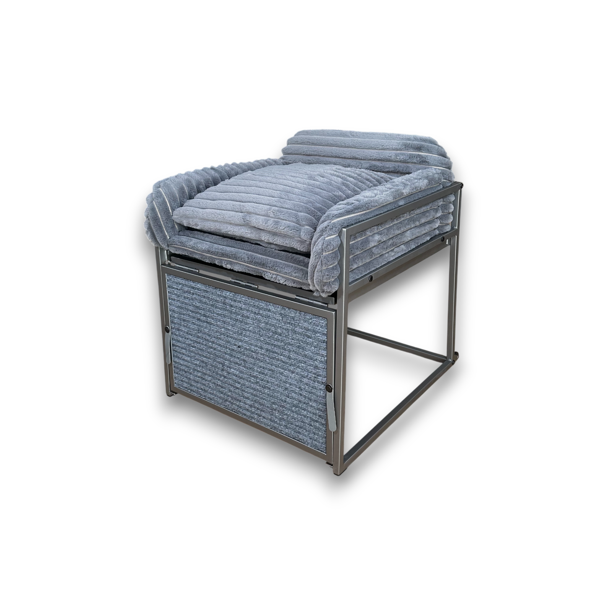 SeatMate™ Pet Office Chair: Grey Faux Fur