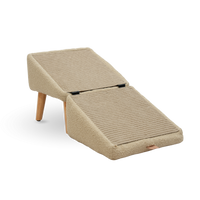 Split Ottoman Dog Ramp: Tan Chunky Boucle