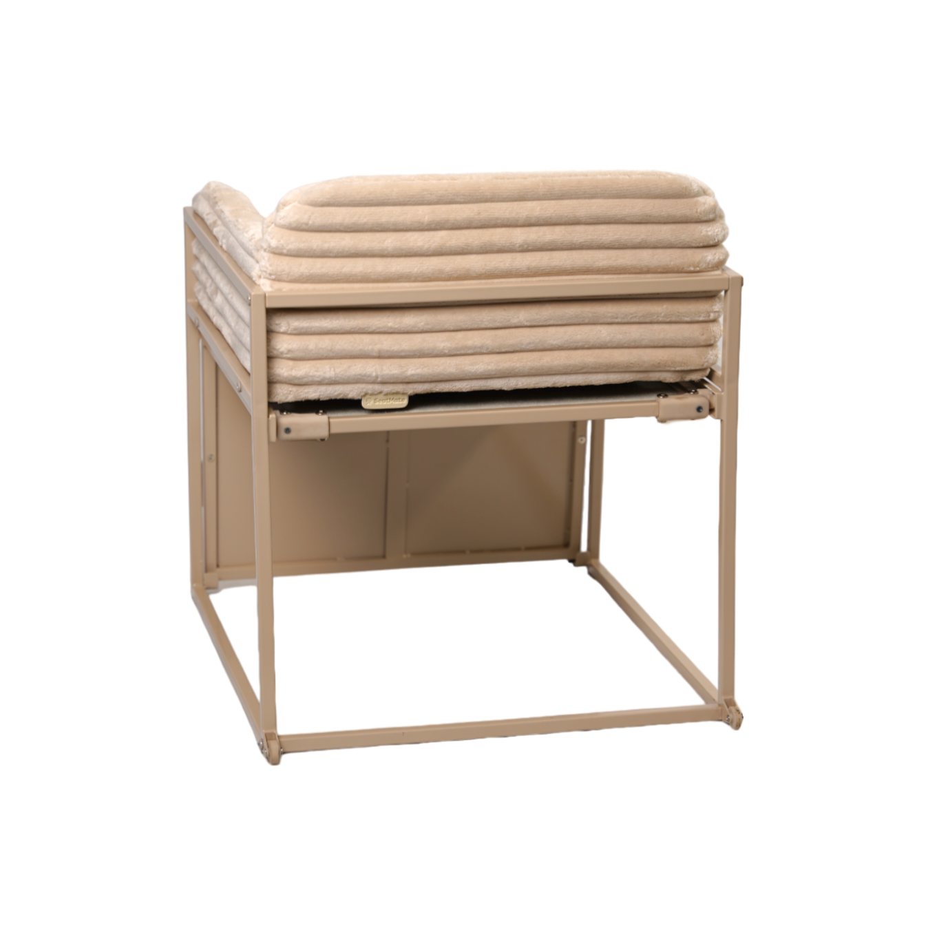 Pet Office Chair: Cream Faux Fur