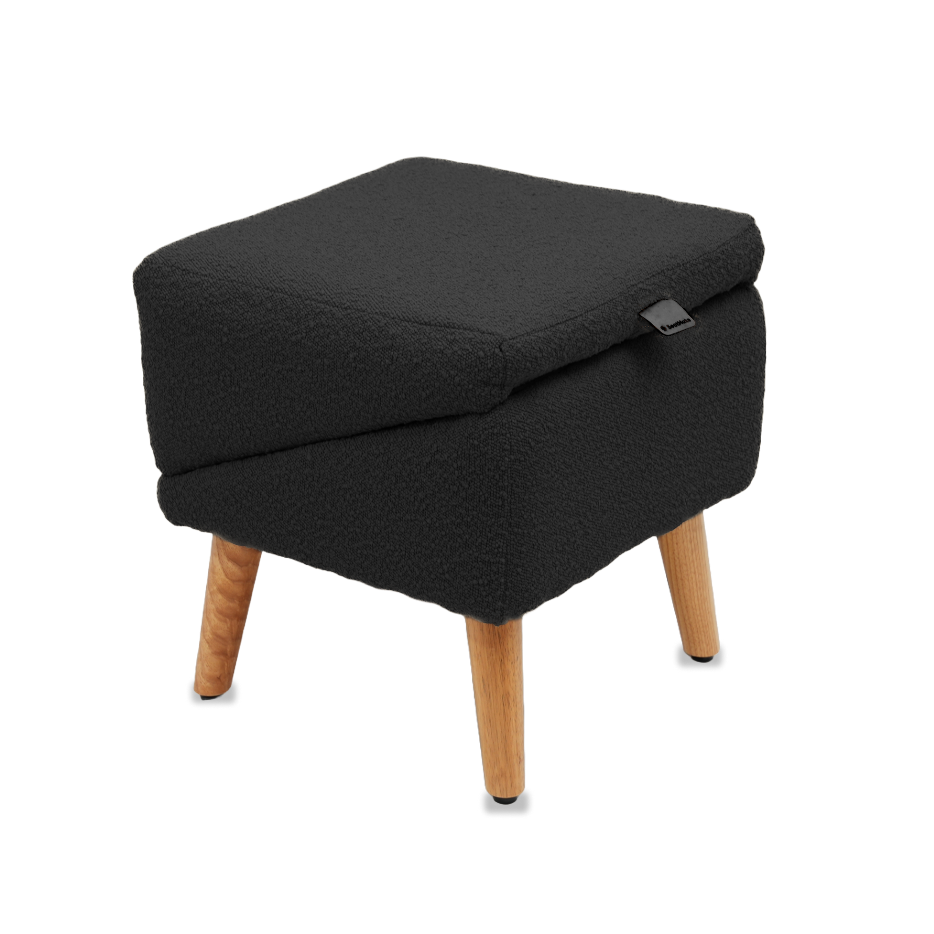 SeatMate™ Split Ottoman – Black Bouclé