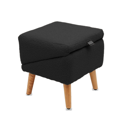 SeatMate™ Split Ottoman – Black Bouclé