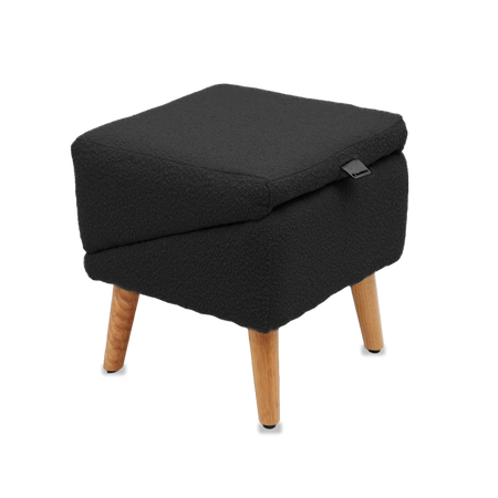 SeatMate™ Split Ottoman – Black Bouclé