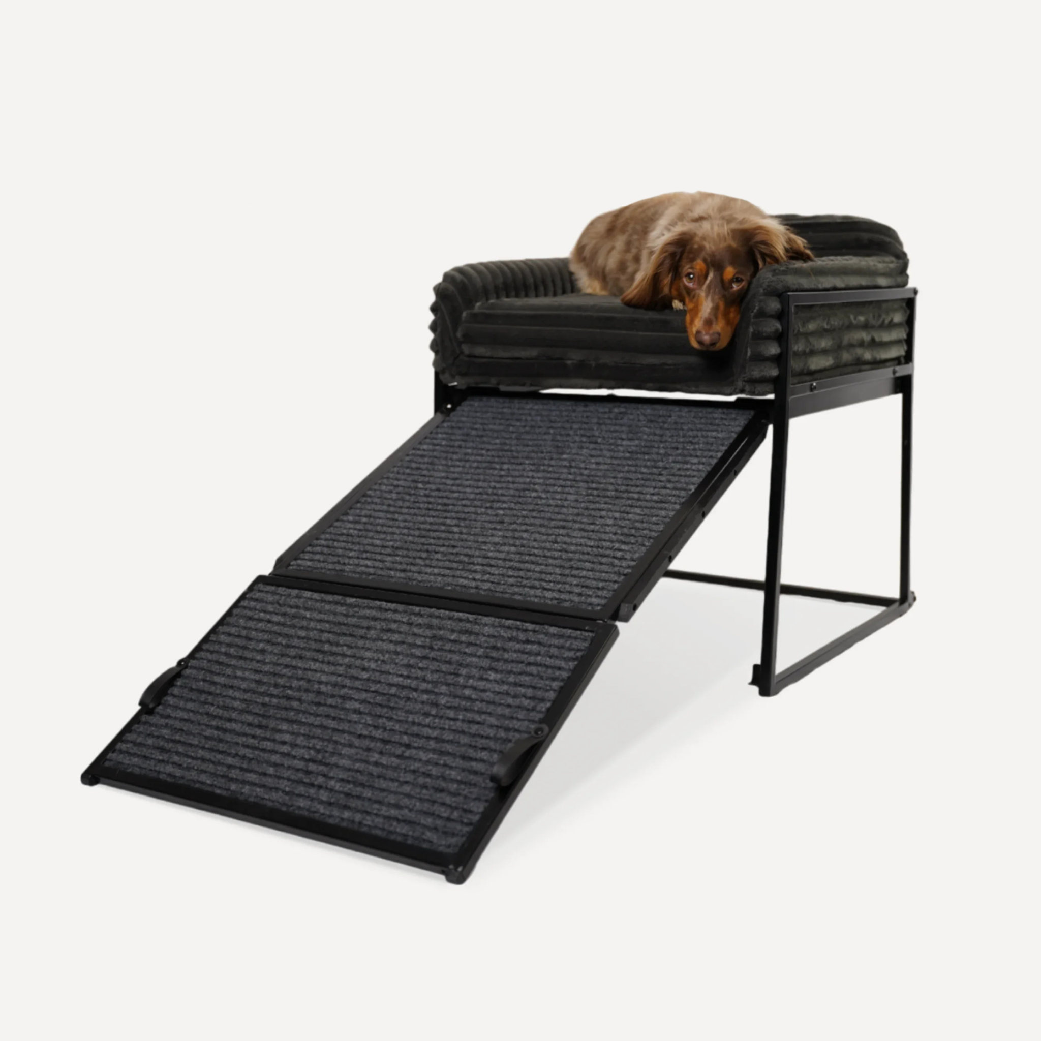 SeatMate™ Pet Office Chair: Black Faux Fur