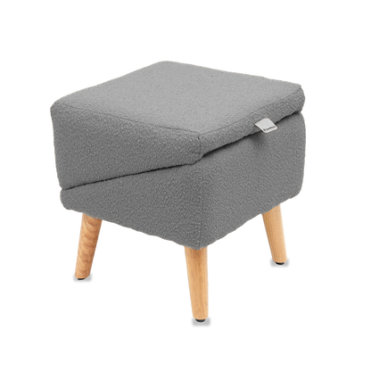 SeatMate™ Split Ottoman – Grey Bouclé