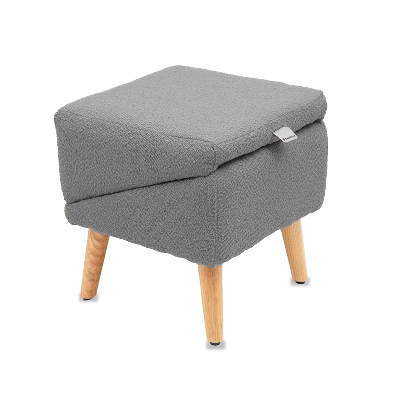 SeatMate™ Split Ottoman – Grey Bouclé