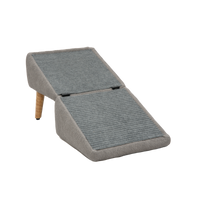 Split Ottoman Dog Ramp: Grey Chunky Boucle