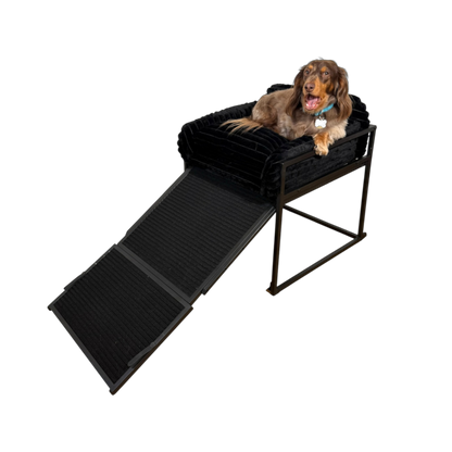 SeatMate® Pet Office Chair: Black Faux Fur