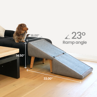 Split Ottoman Dog Ramp: Black Chunky Boucle