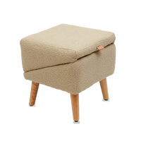 Split Ottoman Dog Ramp: Tan Chunky Boucle