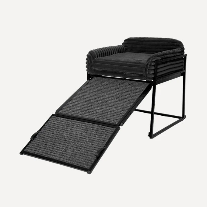 Pet Office Chair in Black Faux Fur - Lifestyle View