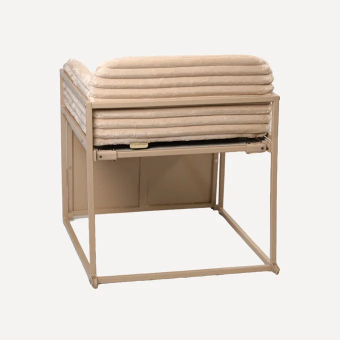 Pet Office Chair in Cream Faux Fur - Back View